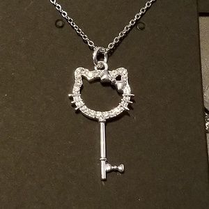 Hello kitty rhinestone key necklace